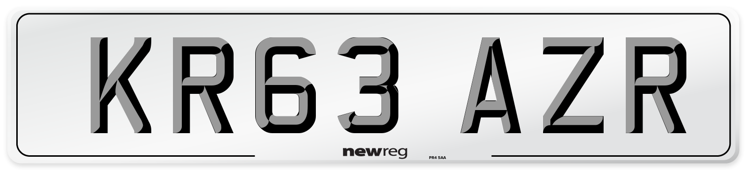 KR63 AZR Number Plate from New Reg